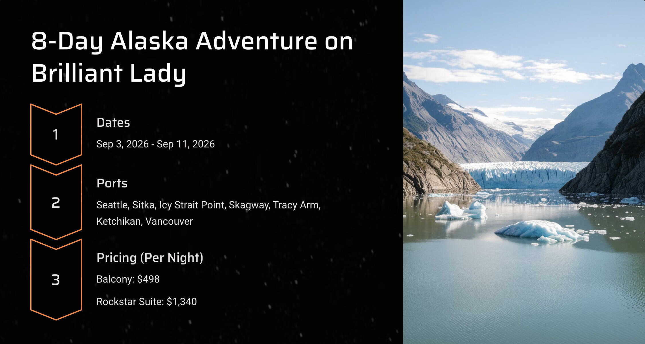 8-Day Alaska Adventure on Virgin Voyages Brilliant Lady